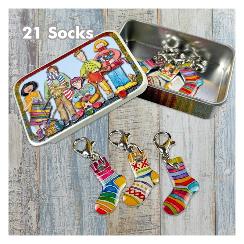 Emma Ball - Crochet Markers in a Tin - Maschenmarkierer mit Karabiner in Dose