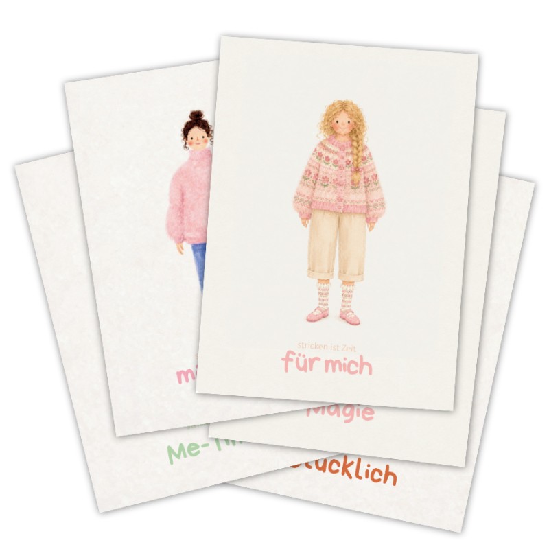 Woolhouse Postkarten 5er-Set - Girlies